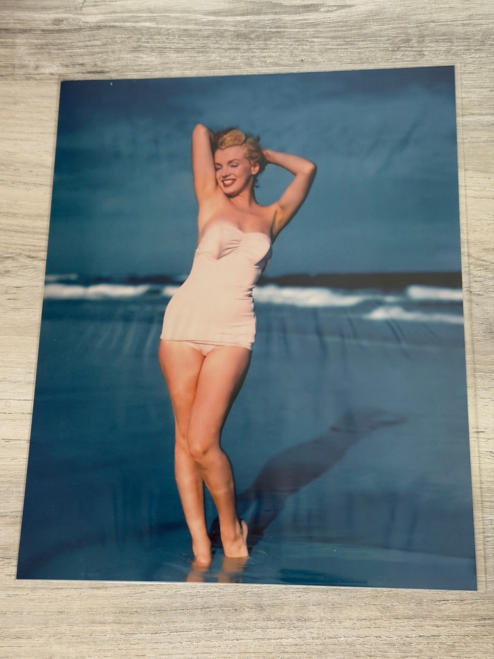Marilyn Monroe White Bathing Suit Color Photo 8x10